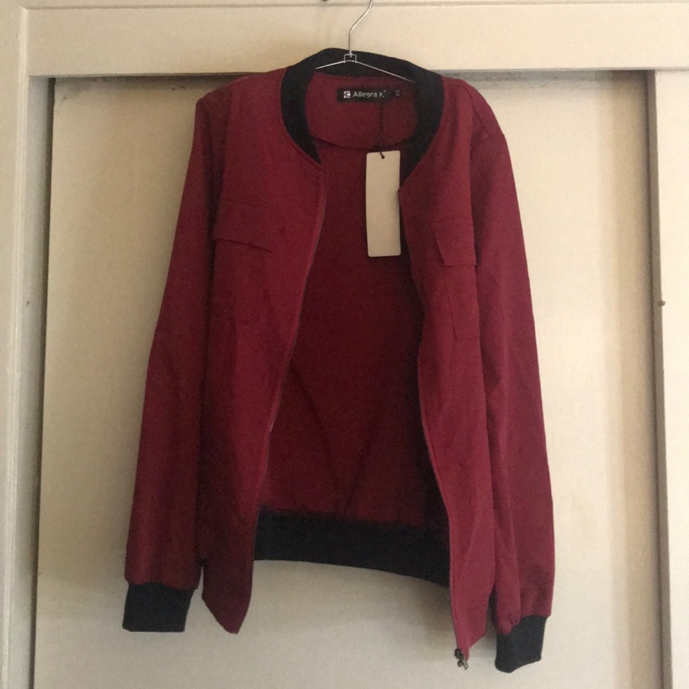 Red bomber jacket